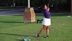 Lauryn Herman practices at the SHC driving range. (photo: )