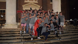 TKE members pose for a picture with their new members (photo: Emma Carroll)