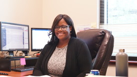 Asia Hudson in her office. (photo: Alexandria Rayford)