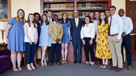 Mayor Stimpson with SHC Students. (photo: Rachel Benoit)