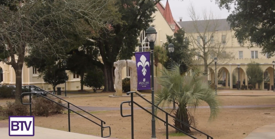 : Spring Hill College's campus during the Spring semester of 2018
